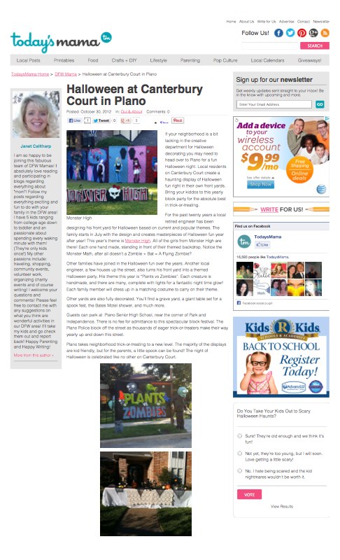 TodaysMama.com - Halloween at Canterbury Court in Plano